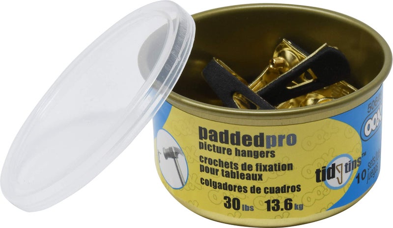 OOK 50648 Professional Picture Hangers, Art Hangers, Padded, Brass, Reusable Picture Hooks, 30lb (10 Set) - Image 2